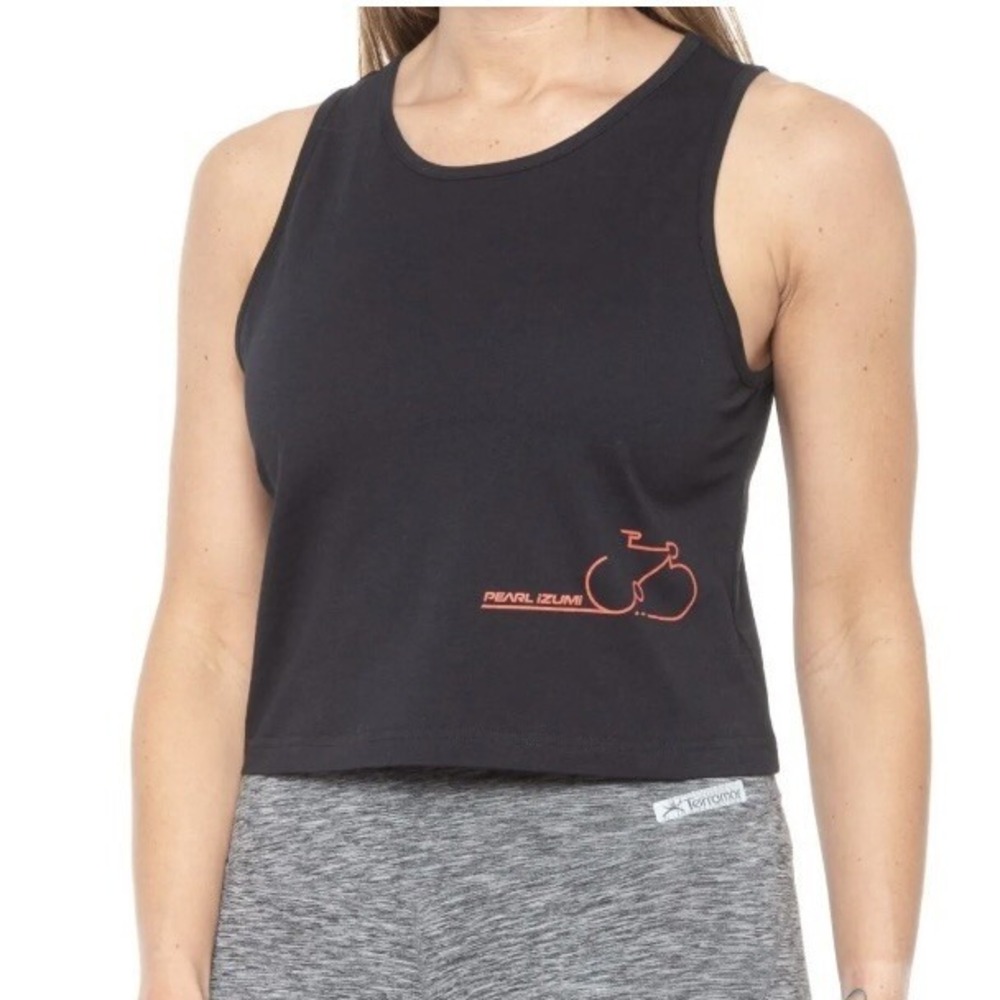 Pearl Izumi Womans Red Line Black Crop Tank Top New with Tags XL 14-16 Soft Cute